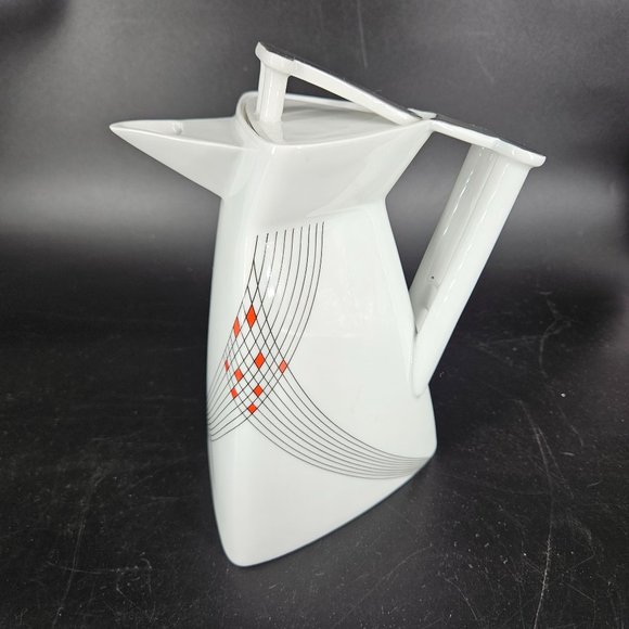 Vintage Atelier JM Lasov Delta Pyramid Czech Tea Coffee Pot Jug Carafe Lid 7.50" - Picture 2 of 15